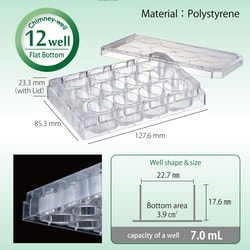 WATSON BIO LAB INC&nbsp;Cell Culture Plate 12-Well, 50 pcs, Indivisual Packing, Chimmny Well, Sterilized, Madein Japan/Kobe